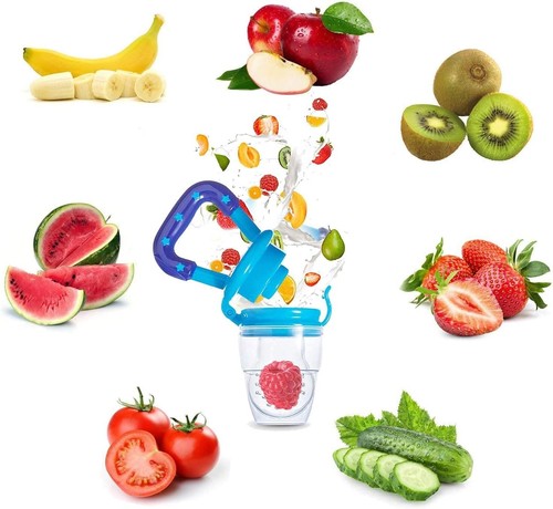 3 Fruit Fresh Silicone Teether Soother Nibbler Baby Feeder Pacifier Food Feeding - Picture 6 of 6
