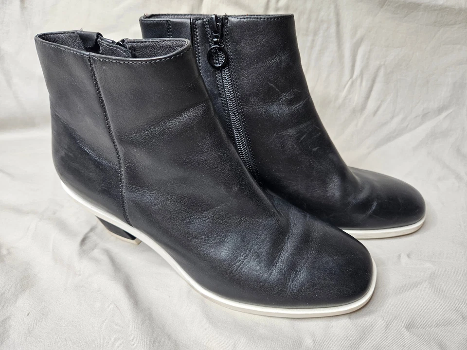 Camper Botines Mujer Mujer US 10 EUR 40 Cuero Negro Punta Redonda Tacón Bloque Foto 2 de 4