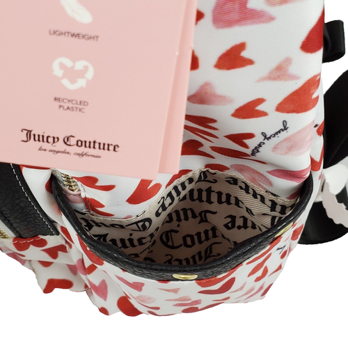 Juicy Couture Watercolor Hearts Large Zip Around Backpack With Coin Pouch New - Picture 8 of 12