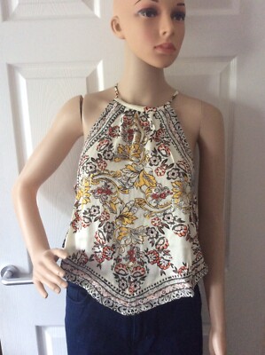 Free People Sofia bedrucktes Neckholder-Top - Atlas Combo - Small