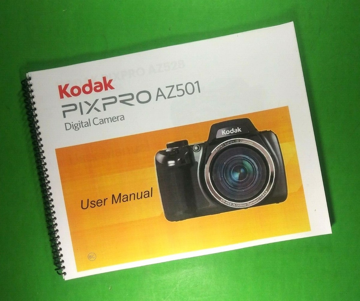 Owners Manual for Kodak PixPro AZ501 Camera 105 Pages W/Clear Covers!
