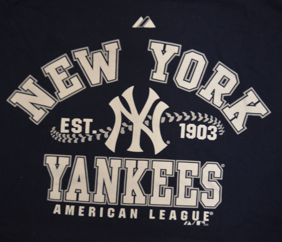 Majestic New York Yankees T-shirt MLB Baseball Adult XL NY Blue | eBay