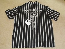 NIGHTMARE BEFORE CHRISTMAS JACK SKELLINGTON STRIPED BUTTON UP S/S SHIRT DISNEY L