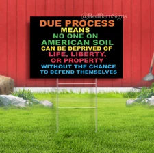 Due Process Yard Sign - American Soil, Democracy, Constitutional Rights Sign