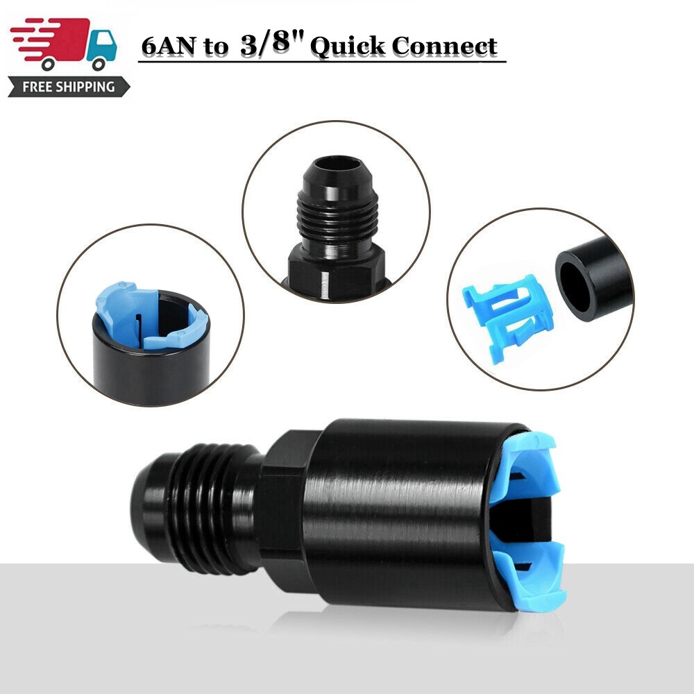 -6AN AN6 Fuel Adapter Fitting to 3/8 GM Quick Connect LS W/ Clip Female ...