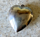 Vintage 1950'S Silver Plated Perfumery Heart Locket Pendant