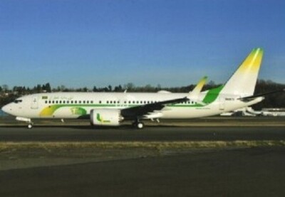 Mauritania Airlines Boeing 737 MAX 8 N6067U @ Seattle BFI 2018 - postcard