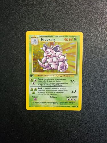 Carte Pokémon Nidoking 11/102 Holo Edition 1 Set de Base Wizards FR TBE - Photo 1/2