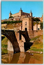 1950s Toledo Alcantara Bridge Alcazar Spain Vintage Postcard