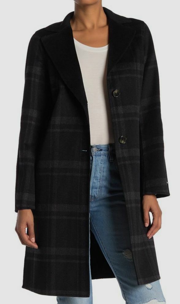 tahari plaid coat