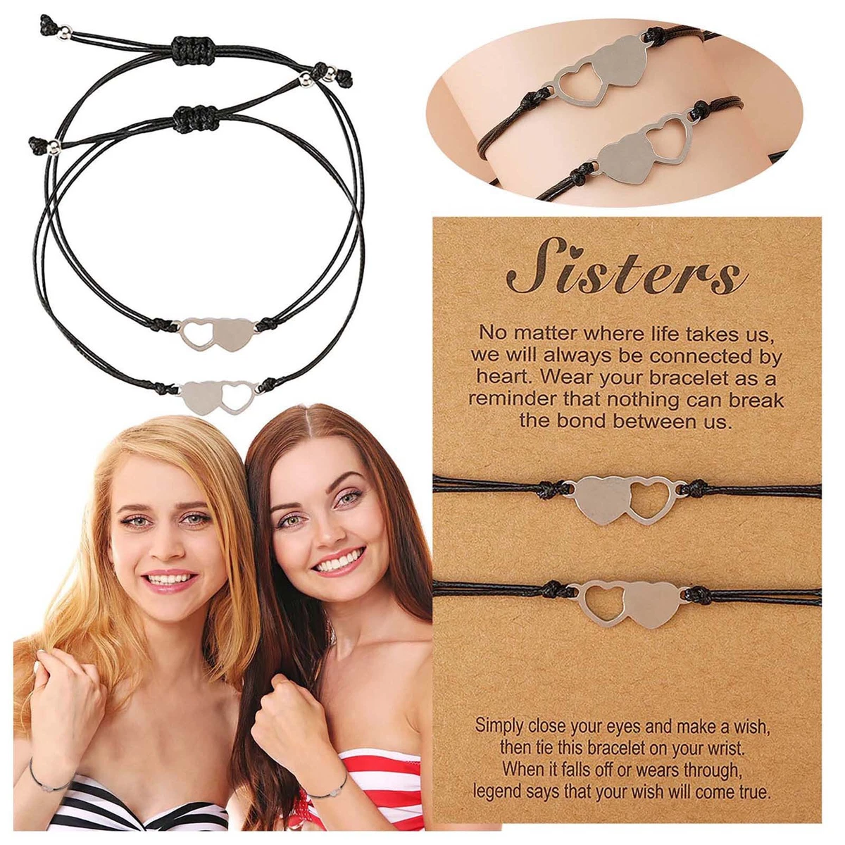 Sister heart shop bracelets