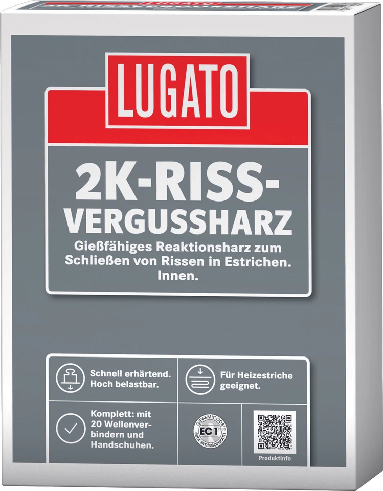 Lugato 2K-Rissvergussharz Set 600 ml Gießharz Estrich Risse