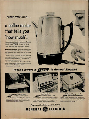 1958 GE Coffee Maker Tells You How Much Vintage Print Ad 2835