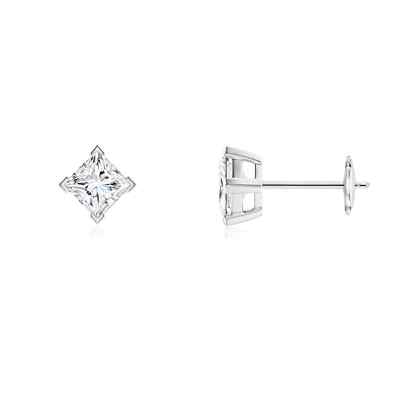 ANGARA 0,66 kt im Labor gezüchtete Princess-Schliff Diamant Ohrstecker in 14 K massiv Gold