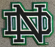 1974-2001 NORTH DAKOTA FIGHTING SIOUX NCAA COLLEGE 4 5/8" TEAM PATCH BLACK ND