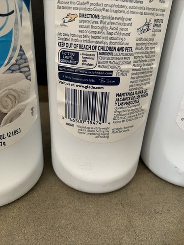 3 Glade Carpet and Room Refresher Powder Clean Linen Scent 32oz Ea NEW - Picture 5 of 6