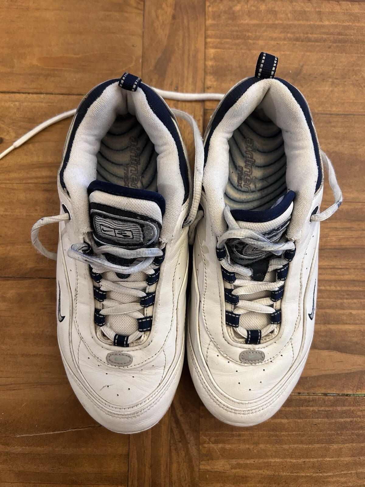 OG Vintage 1999 Nike AIRLINER NIKEWALK WOMEN’S US 8 DRC WHITE/NAVY 90’S Y2K image 5