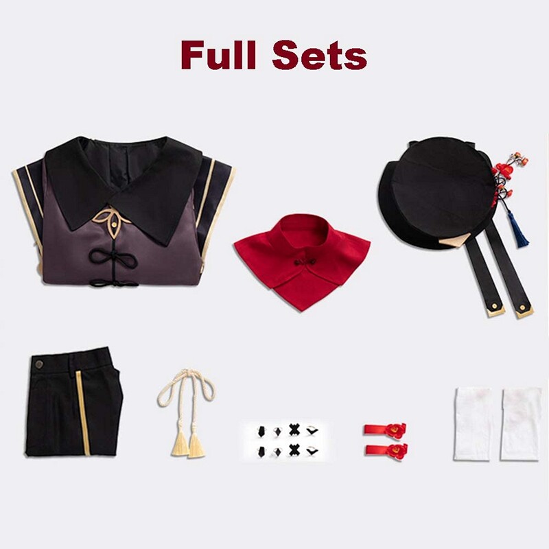 Jeu Hutao Cosplay Genshin Impact Cosplay, En Stock, Taille S-XXL lieutenant DokiDoki-sac à dos HuTao Costume Accessoires en métal Halloween Plus Size