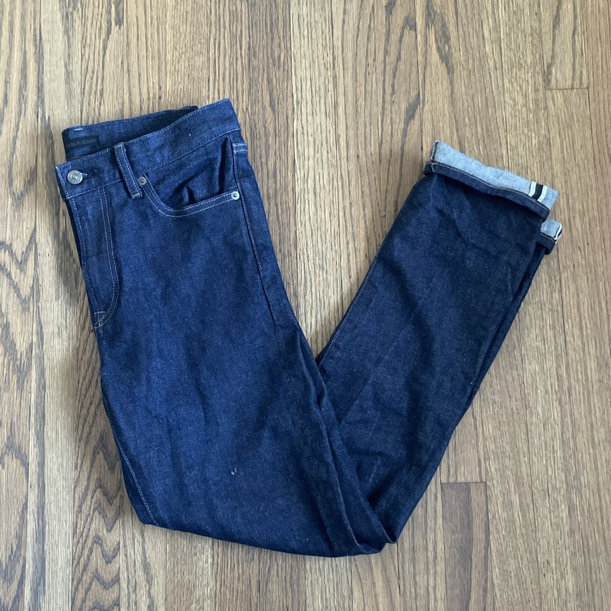 Uniqlo Selvedge Jeans Slim Fit Straight Kaihara Dark Wash Men's 30