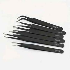 6pcs Anti-Static Stainless Steel Tweezers - Precision Maintenance  Industrial
