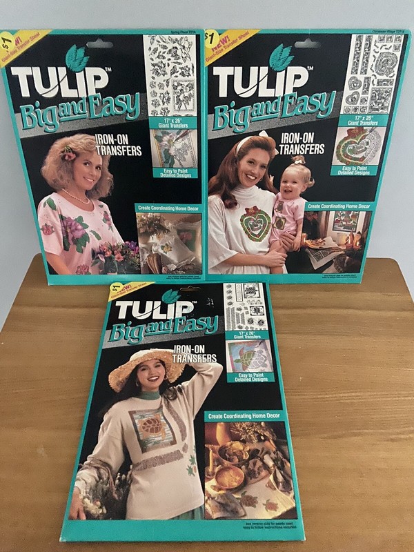TULIP - BIG AND EASY IRON-ON TRANSFERS KIT - NEW -- LOT OF 3