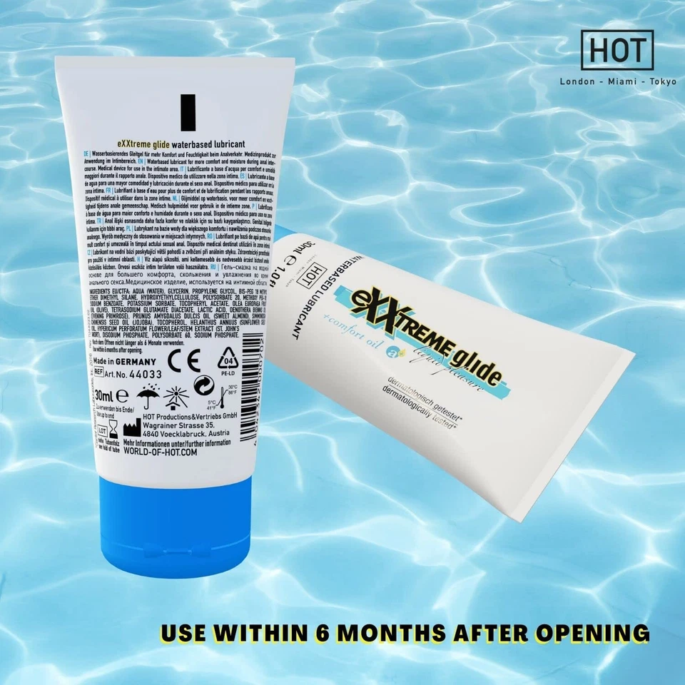 HOT Exxtreme Glide Waterbased Lubricant Comfort Oil Lubrificante A Base D'Acqua - Immagine 2 di 4