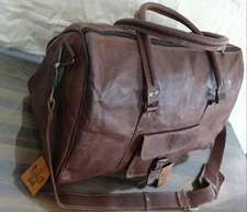Bag Leather Travel Duffel Luggage Men Brown Weekend Genuine Gym Bag JMB TM