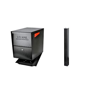 Mail Boss 7206 Package Master Curbside Locking Security Mailbox | Black,Mediu...