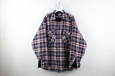 Vintage 90s Streetwear Mens XL Quilted Flannel Shirt Jacket Jac Shirt Shacket