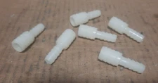 LOT OF 6 WHITE PLASTIC STRAIGHT FITTINGS (SEE DESCRIPTION FOR DETAILS)  M128C