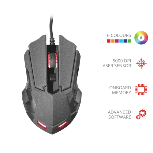 TRUST GXT 4158 Kabal 8 Button Programmable LED Gaming Laser Mouse