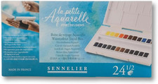 , La Petite Aquarelle Watercolor Sets, 24-Color Half Pan Set, Multicolor