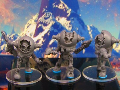3pc Skeletal Zeta Alien Invader Set Mini Miniature Model Character Figure