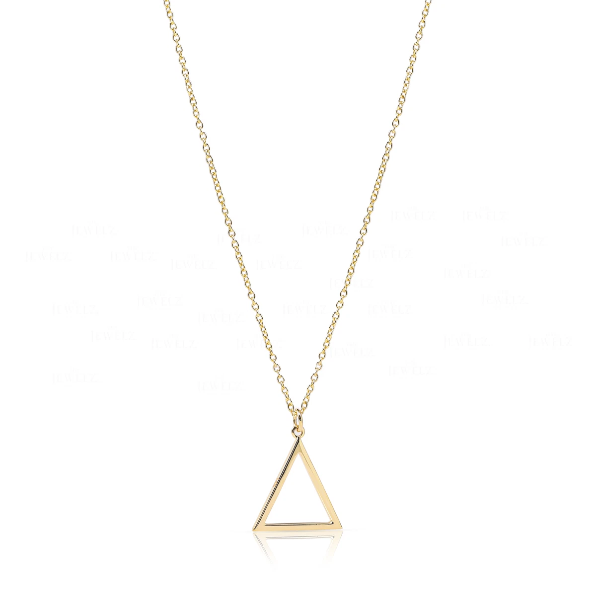 Solid gold cheap triangle necklace