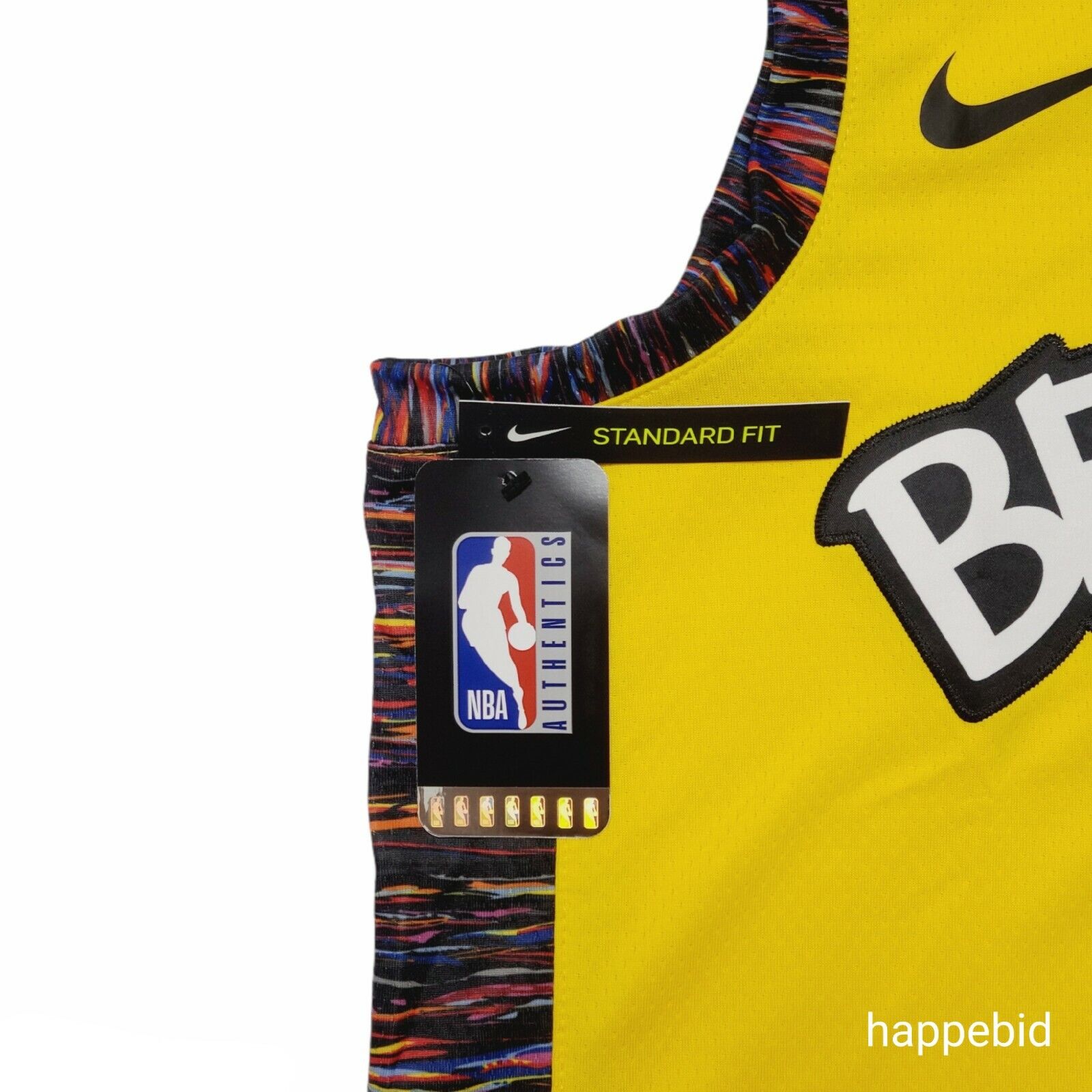New SM 40 Nike Brooklyn Nets Biggie Jersey Amarillo CU0193-728 Sewn Rare  yellow