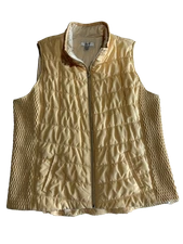 CJ Banks Quilted Golden Yellow Womens Plus Size 3X Textured Side Puffer Vest