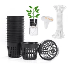 ORIMERC 30 Pack 3 Inch Net Cup Pots with Hydroponic Self Watering Wick  Plant L