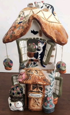 Kitty Cat Welcome Home Tealight Candle Holder - 2001 Popular/ No Base