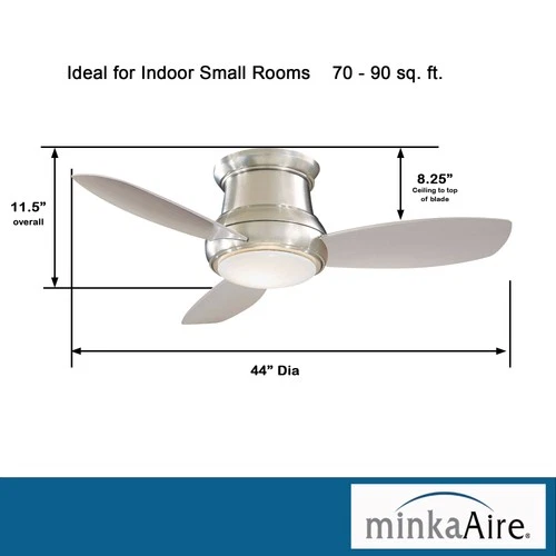 Minka Aire Concept II 44"  - Silver 3-Blade Remote Control - Picture 3 of 5