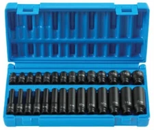 1 pc GREY PNEUMATIC 28 Pc. 1/4" Drive Standard and Deep Length Metric Master Se