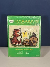 Vintage Hook-A-Rug Kit PAL Dog Kitty  25/48 Malina Sealed New Latch Hook