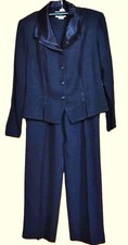 VTG WOMANS NAVY BLUE 90'S PANT SUIT