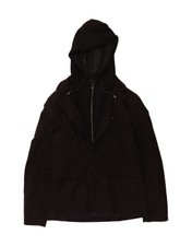 Chaqueta Blazer GUESS Para Hombres 2 Botones Con Capucha Reino Unido 36 Pequeña Negra Algodón DU54