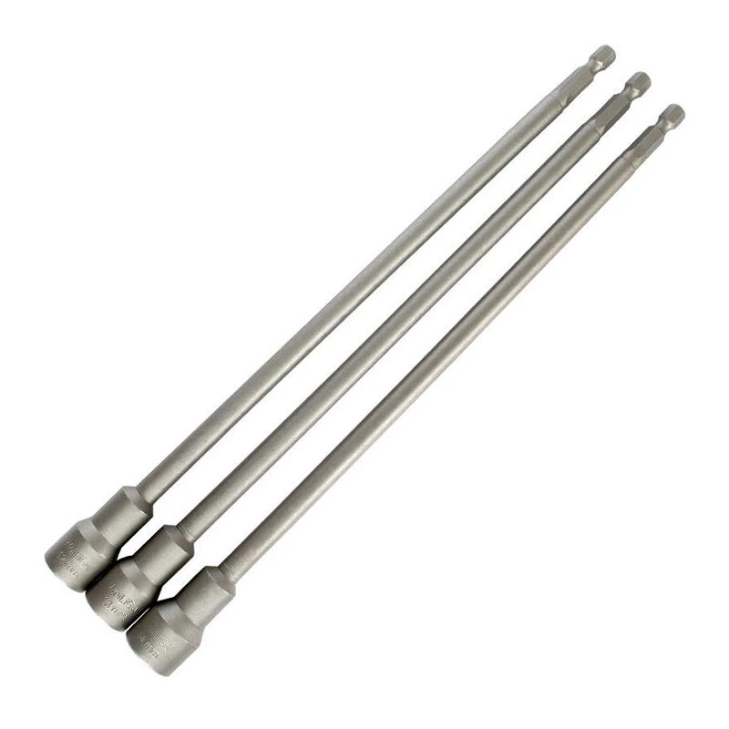 1/4" 250 300mm 350mm Long Nut Driver Bit Hex Magnetic Metric Socket Impact Drill - Image 3 of 4