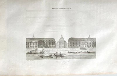 Picturesque France Engraving 1835 Place Royale De Bordeaux