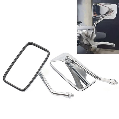 Rectangular Sides Signs 10mm Rectangle Rearview Side Mirrors Chrome For Honda Magna 700 VF700C ...