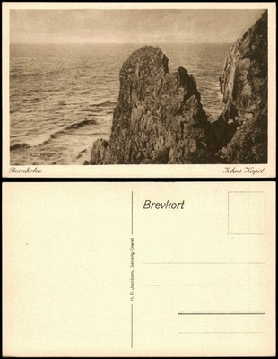 Postcard Bornholm Johns Kapel Meer Küste Felsen-Landschaft 1920