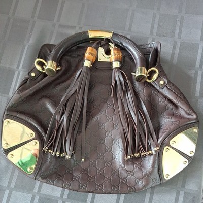 Gucci Indy Brown Guccissima Leather Medium Babouska Hobo Bag