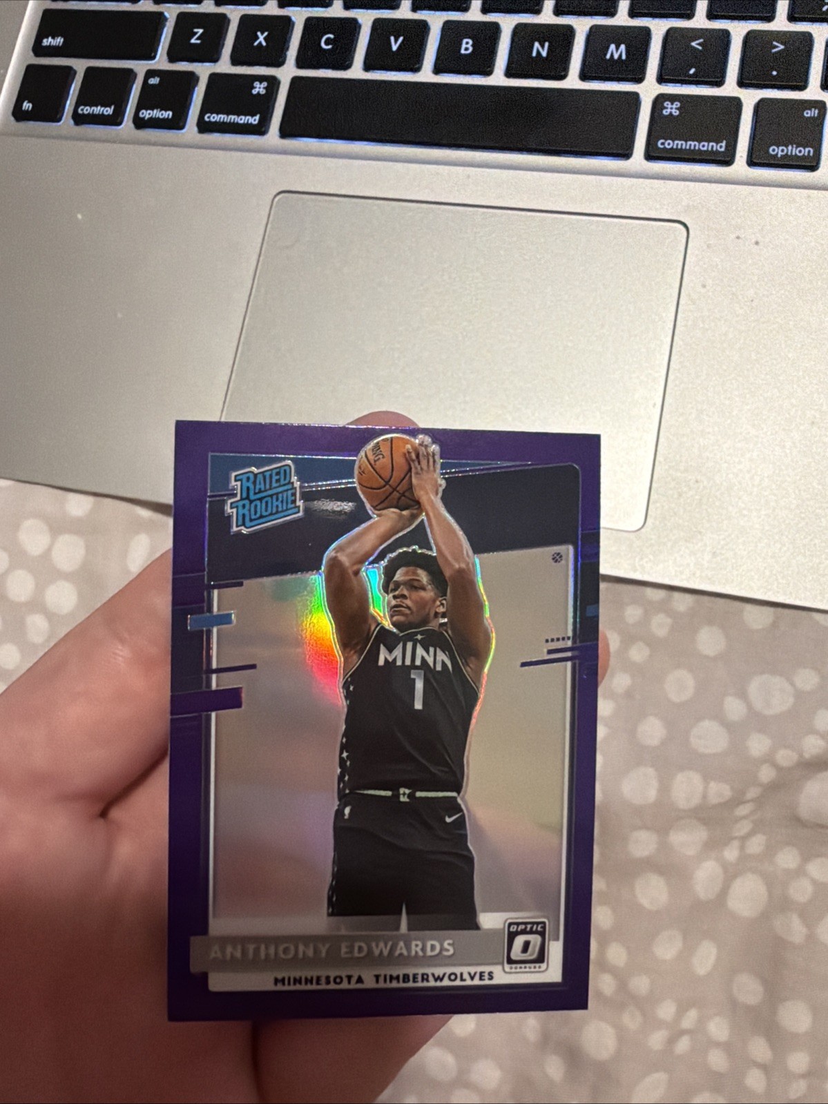 2020-21 Panini Donruss Optic-Rated Rookie Anthony Edwards #151 Purple Prizm (RC)