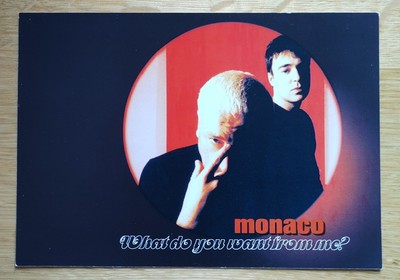 Monaco - What Do You Want From Me Promo Postkarte Peter Hook neue Bestellung kein Vinyl